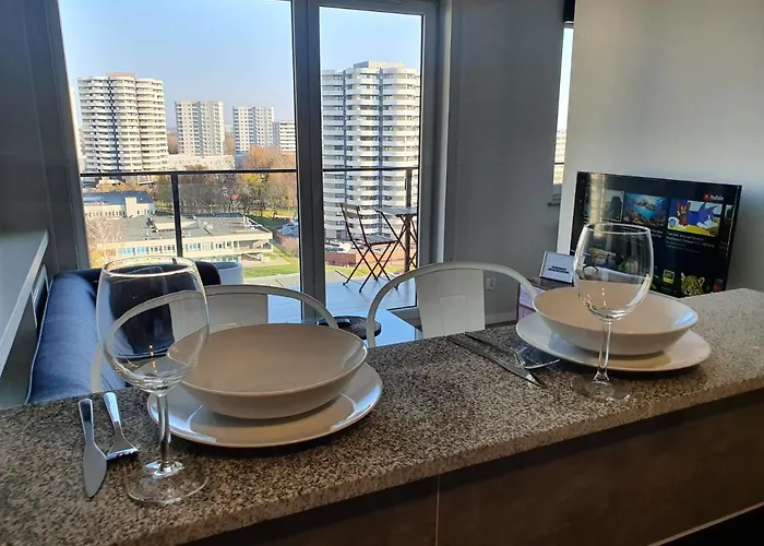 Wsrod 1000cy Swiatel - Prywatny Parking - Duzy Balkon - Piekny Widok Noca Na Panorame Tysiaclecia Appartement Katowice